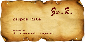 Zsupos Rita névjegykártya